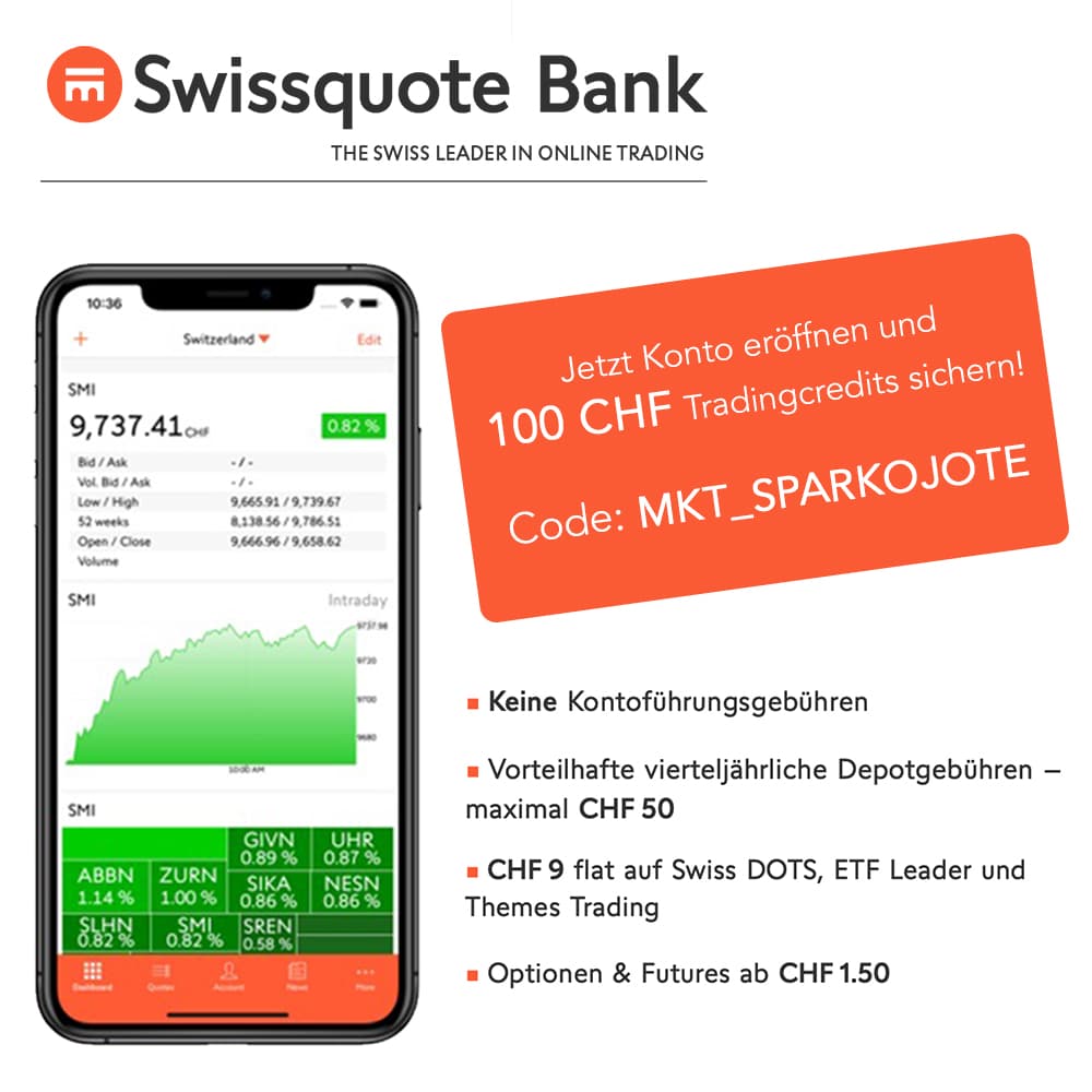 Swissquote Gutscheincode 100 CHF Trading Credits MKT_SPARKOJOTE Gutschein SPARKOJOTE Swissquote Aktionscode 100 CHF Trading Credits Swissquote Gutschein